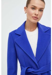 MAX&Co. płaszcz wełniany kolor niebieski przejściowy niezapinany. Okazja: na co dzień. Kolor: niebieski. Materiał: wełna. Styl: casual, klasyczny #3