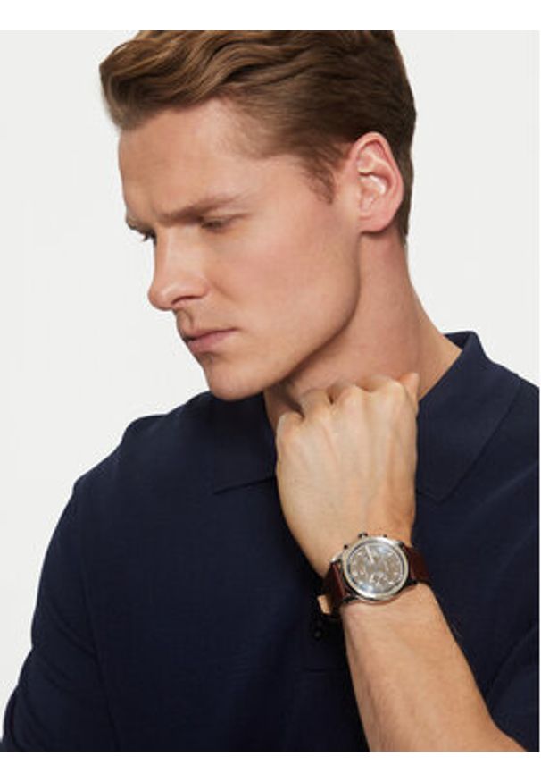TOMMY HILFIGER - Tommy Hilfiger Zegarek Wesley 1710625 Brązowy. Kolor: brązowy