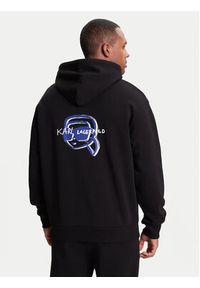 Karl Lagerfeld - KARL LAGERFELD Bluza 705111 553904 Czarny Loose Fit. Typ kołnierza: dekolt w karo. Kolor: czarny. Materiał: bawełna #4