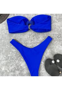 Intica - Strój kąpielowy bez ramiączek z dopasowanymi majtkami Khalani. Kolor: niebieski. Materiał: materiał. Długość: długie #10