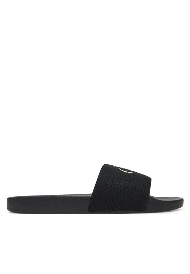 Calvin Klein Jeans Klapki Slide Monologo Cv YM0YM01367 Czarny. Kolor: czarny. Materiał: materiał
