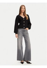 Guess Kardigan W5YR07 Z2ZK2 Czarny Relaxed Fit. Kolor: czarny. Materiał: wiskoza