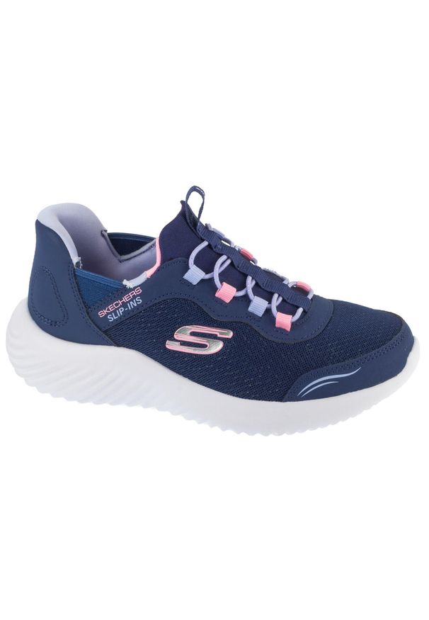 skechers - Buty sportowe Sneakersy dziewczęce, Slip-Ins: Bounder - Simple Cut. Okazja: na co dzień. Kolor: niebieski. Sport: turystyka piesza