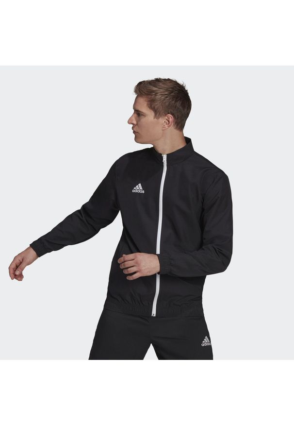 Adidas - Entrada 22 Presentation Jacket. Kolor: czarny. Materiał: materiał. Sport: piłka nożna