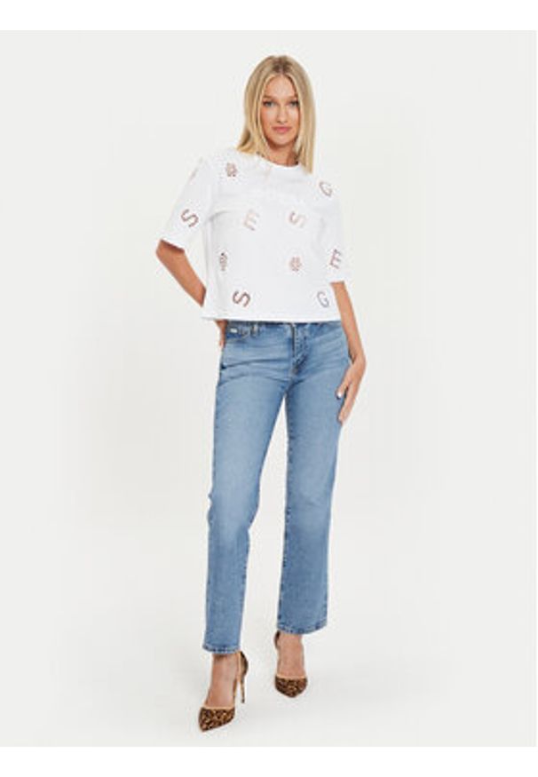Guess Jeans Jeansy W4YA98 D5CC5 Niebieski Straight Fit. Kolor: niebieski