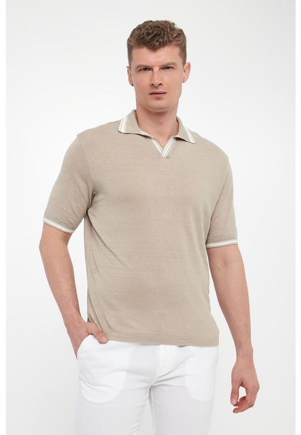 PAUL & SHARK - Polo męskie lniane PAUL&SHARK. Typ kołnierza: polo. Materiał: len