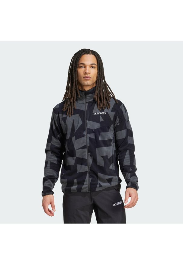 Adidas - Bluza Terrex Multi Printed Full-Zip Fleece. Kolor: wielokolorowy, czarny, szary. Materiał: polar, materiał