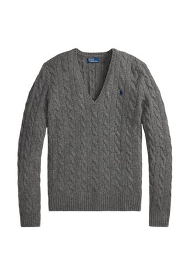 Polo Ralph Lauren Sweter 211971866500 Szary Slim Fit. Typ kołnierza: polo. Kolor: szary. Materiał: wełna