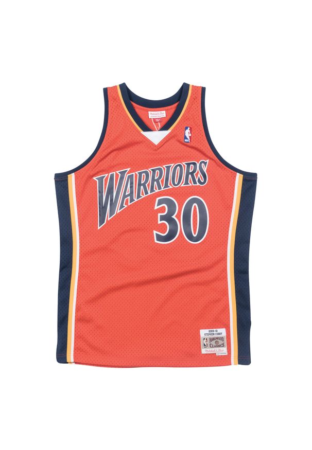 Mitchell & Ness - Jersey Golden State Warriors Swingman Alternate 2009/10 Stephen Curry. Kolor: pomarańczowy, niebieski, wielokolorowy. Materiał: jersey. Sport: koszykówka