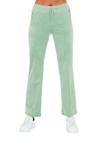 Juicy Couture - JUICY COUTURE Seledynowe damskie spodnie dresowe Tina, Rozmiar XS. Kolor: niebieski. Materiał: dresówka