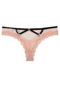 Intica - Figi z ozdobnymi strapsami z przewiewnego materiału Roxana. Kolor: różowy. Materiał: materiał #1