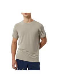 Koszulka New Balance MT23059AL - szara. Kolor: szary. Materiał: poliester, materiał, lyocell. Długość rękawa: krótki rękaw. Długość: krótkie. Sport: fitness #1