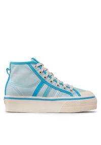 Adidas - adidas Trampki Nizza Platform Mid GX4604 Niebieski. Kolor: niebieski. Materiał: materiał. Obcas: na platformie