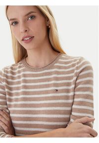 TOMMY HILFIGER - Tommy Hilfiger Sweter WW0WW40264 Beżowy Regular Fit. Kolor: beżowy. Materiał: wełna #3