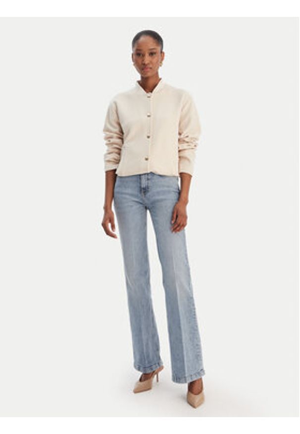 JOOP! Kardigan Tobina 30100415 Beżowy Regular Fit. Kolor: beżowy. Materiał: syntetyk