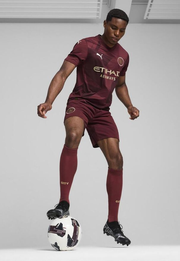 Puma - Męska trzecia koszulka Manchester City 24/25 PUMA Dark Jasper Red. Kolor: czerwony
