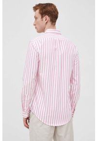 Polo Ralph Lauren koszula bawełniana męska kolor różowy slim z kołnierzykiem button-down. Typ kołnierza: button down, polo. Kolor: różowy. Materiał: bawełna #5
