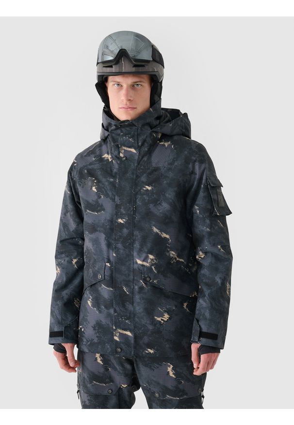 4f - 4F Kurtka snowboardowa membrana 10000 męska - multikolor M. Okazja: na co dzień. Typ kołnierza: kaptur. Kolor: wielokolorowy. Materiał: dzianina, materiał, tkanina, poliester. Sezon: zima. Styl: sportowy, klasyczny, casual