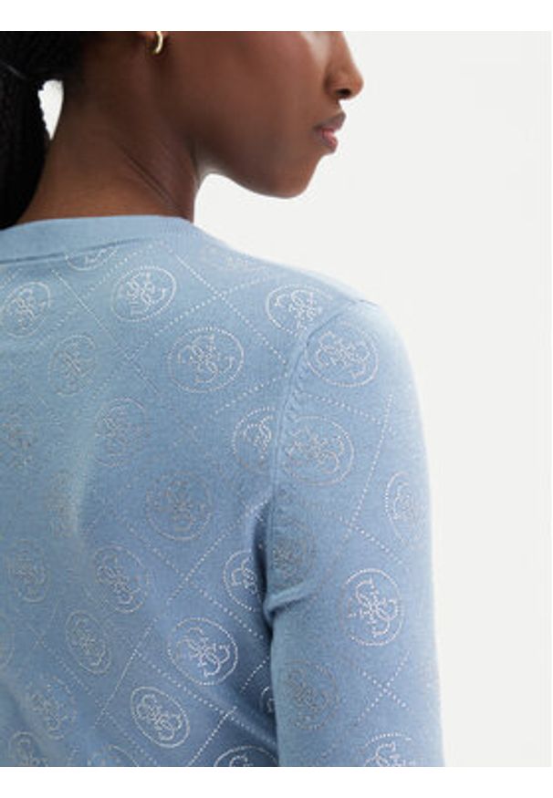 Guess Sweter W6RR66 Z3JD2 Błękitny Regular Fit. Kolor: niebieski. Materiał: syntetyk