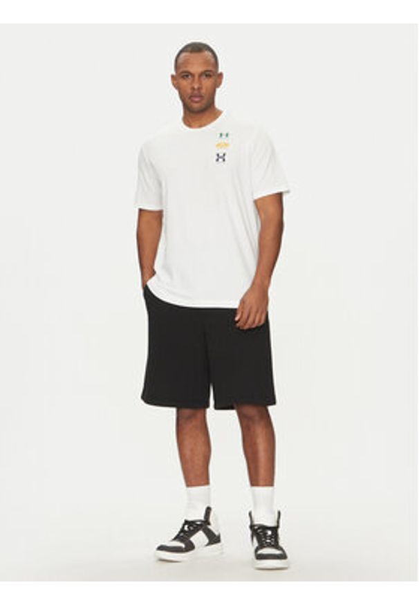 Under Armour T-Shirt EVOL Logo 1390165 Biały Regular Fit. Kolor: biały. Materiał: syntetyk