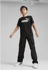 Puma - Młodzieżowa koszulka ESS z logo No. 1 PUMA Black. Kolor: czarny. Materiał: guma. Wzór: nadruk