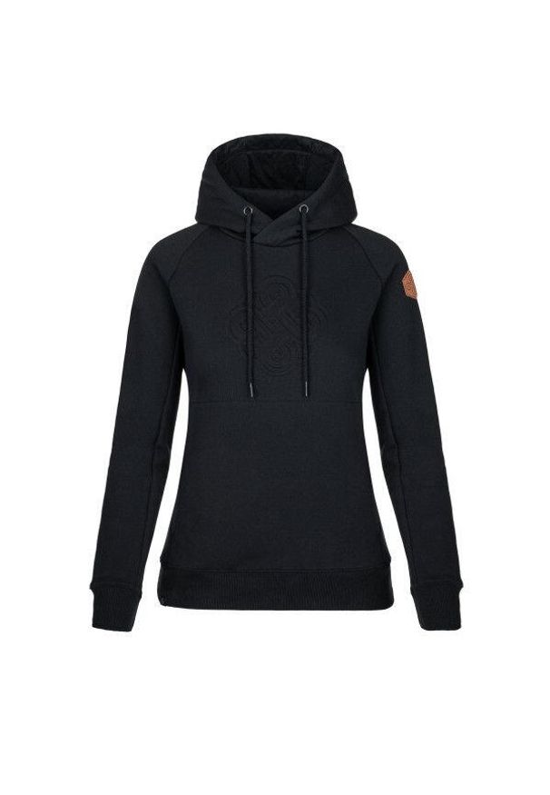 Bluza bawełna damska Kilpi Sohey. Typ kołnierza: kaptur. Kolor: czarny. Materiał: bawełna