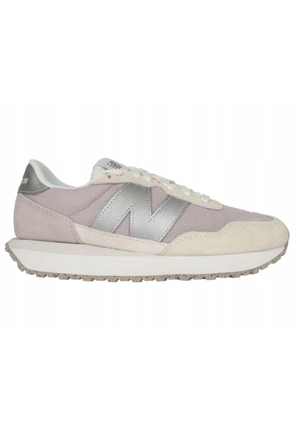 New Balance - Buty na co dzień damskie NEW BALANCE 237 skóra. Okazja: na co dzień. Kolor: szary, beżowy, wielokolorowy. Materiał: skóra. Sport: turystyka piesza