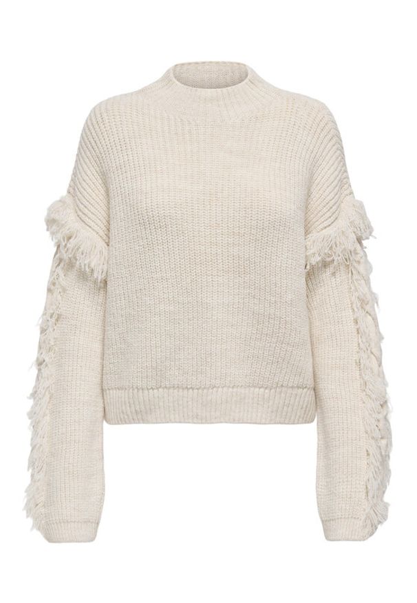 only - ONLY Sweter Molly 15363467 Beżowy Regular Fit. Kolor: beżowy. Materiał: syntetyk