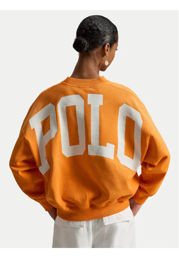 Polo Ralph Lauren Bluza 211965111500 Pomarańczowy Oversize. Typ kołnierza: polo. Kolor: pomarańczowy. Materiał: bawełna