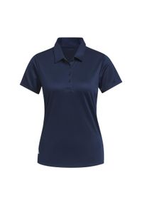 Adidas - Koszulka polo Women's Solid Performance Short Sleeve. Typ kołnierza: polo. Kolor: niebieski. Materiał: materiał. Styl: klasyczny