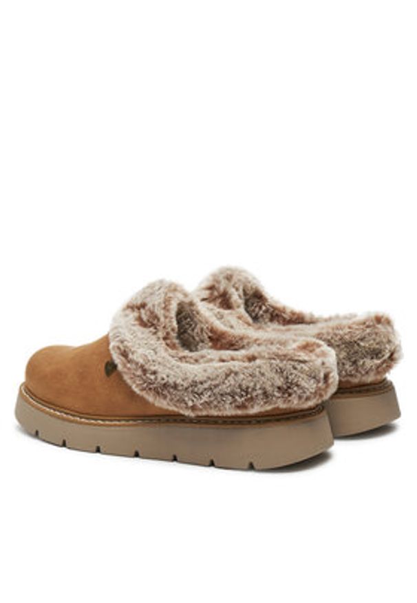 skechers - Skechers Kapcie 114762/CSNT Brązowy. Kolor: brązowy. Materiał: skóra