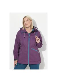 ULLA POPKEN - Damskie Kurtka funkcyjna wodoodporna dwukierunkowy zamek błyskawiczny odblask. Kolekcja: plus size. Kolor: fioletowy. Materiał: poliester, materiał. Sport: turystyka piesza #1