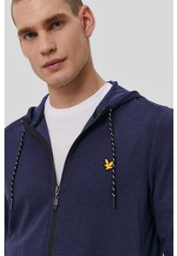 Lyle & Scott - Bluza. Okazja: na co dzień. Typ kołnierza: kaptur. Kolor: niebieski. Materiał: dzianina. Wzór: gładki. Styl: casual #3