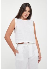 Twinset Milano - Top damski lniany TWINSET. Materiał: len #1