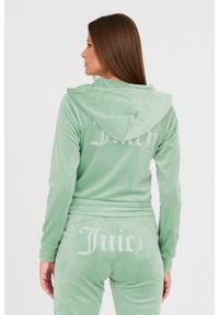 Juicy Couture - JUICY COUTURE Seledynowa damska bluza Madison, Rozmiar XL. Typ kołnierza: kaptur. Kolor: niebieski