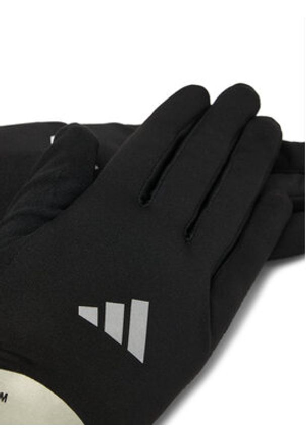 Adidas - adidas Rękawiczki Running Climawarm JZ8118 Czarny. Kolor: czarny. Materiał: poliester, materiał. Technologia: ClimaWarm (Adidas). Sport: bieganie