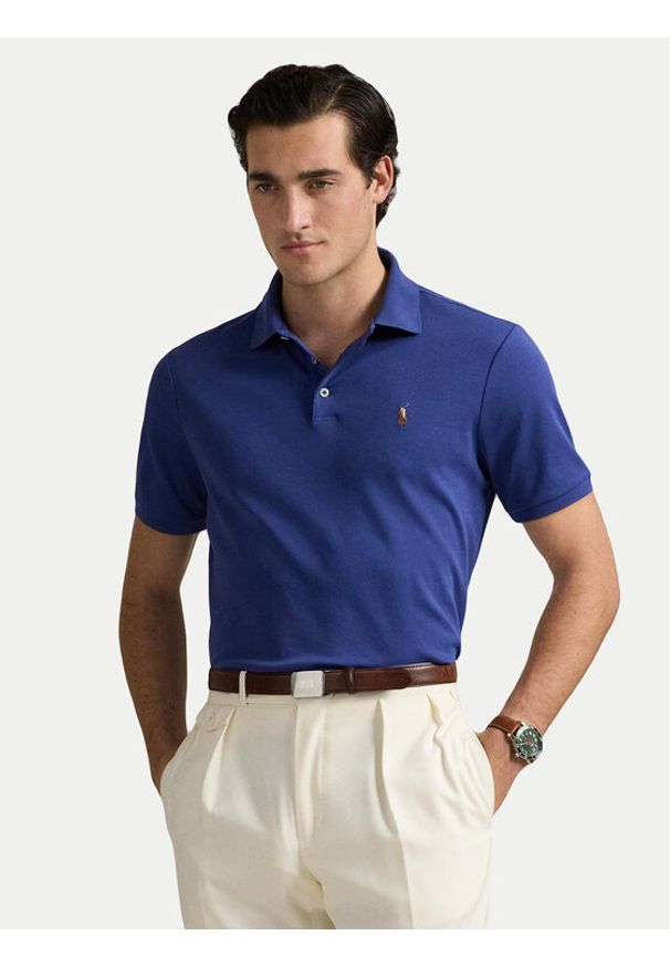 Polo Ralph Lauren Polo 710704319164 Granatowy Slim Fit. Typ kołnierza: polo. Kolor: niebieski. Materiał: bawełna