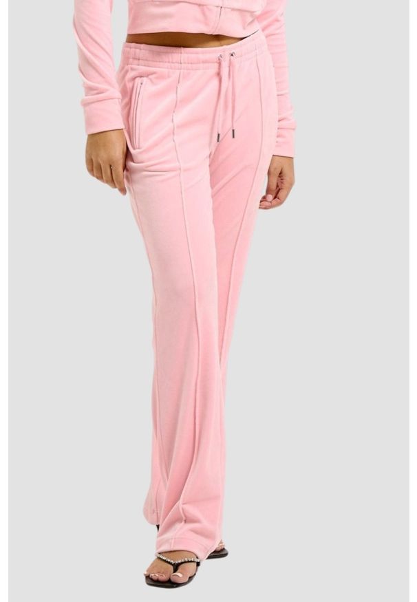 Juicy Couture - JUICY COUTURE Różowe damskie spodnie dresowe Tina Trackpants, Rozmiar M. Kolor: różowy. Materiał: dresówka