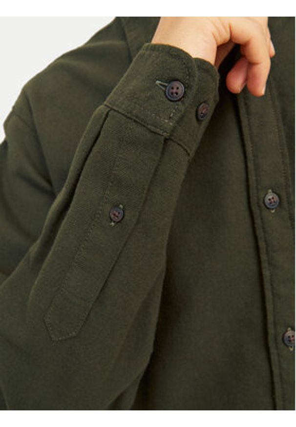 Jack & Jones Koszula Joshua 12258429 Zielony Slim Fit. Kolor: zielony. Materiał: syntetyk, bawełna