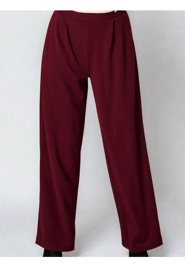 Sinsay - Spodnie wide leg - czerwony. Kolor: czerwony