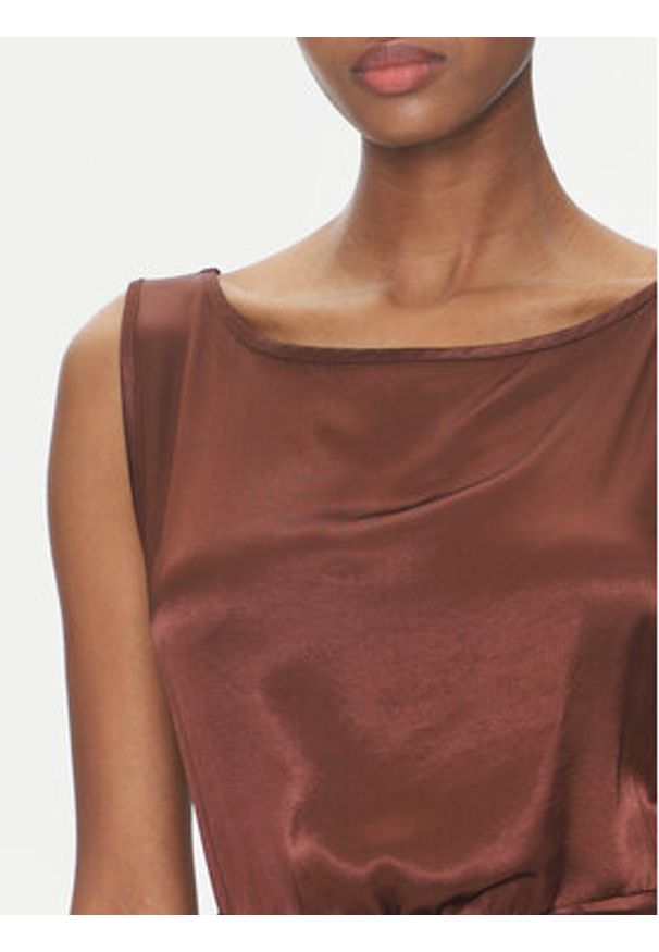 ViCOLO Sukienka wieczorowa TD0766 Brązowy Regular Fit. Kolor: brązowy. Materiał: wiskoza. Styl: wizytowy