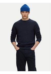 Selected Homme Sweter 16094385 Granatowy Regular Fit. Kolor: niebieski. Materiał: bawełna