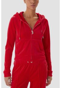 Juicy Couture - JUICY COUTURE Czerwona bluza damska Madison Outline, Rozmiar XS. Okazja: na co dzień. Kolor: czerwony. Materiał: materiał. Styl: casual #1
