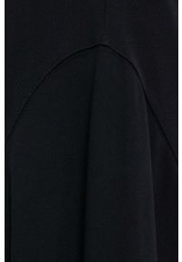Lauren Ralph Lauren sukienka kolor czarny midi rozkloszowana. Kolor: czarny. Materiał: dzianina. Długość rękawa: krótki rękaw. Wzór: gładki. Typ sukienki: rozkloszowane. Długość: midi #2