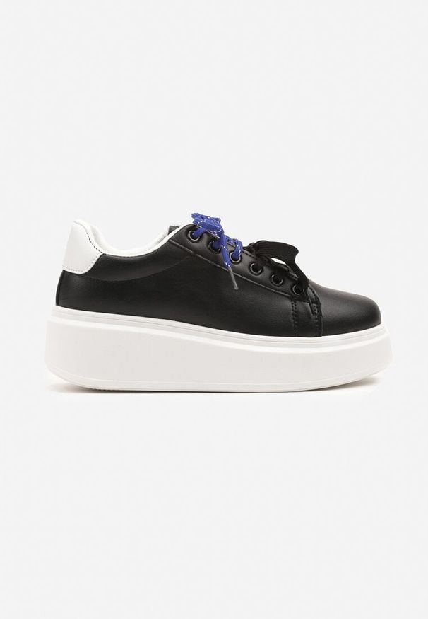 Renee - Czarno-Białe Sneakersy z Podwójnym Sznurowaniem Zdivoria. Kolor: czarny