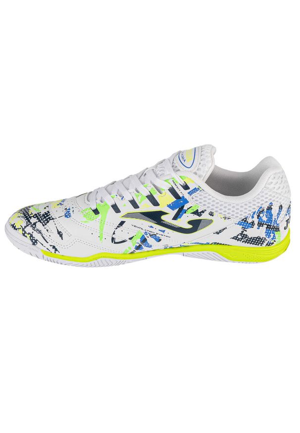 Buty piłkarskie męskie Joma Maxima. Zapięcie: sznurówki. Kolor: biały, żółty, wielokolorowy. Materiał: materiał. Szerokość cholewki: normalna. Sport: piłka nożna