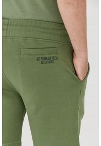 Aeronautica Militare - AERONAUTICA MILITARE Bermudy zielone męskie, Rozmiar XL. Kolor: zielony. Materiał: bawełna, dresówka. Wzór: nadruk, haft #4