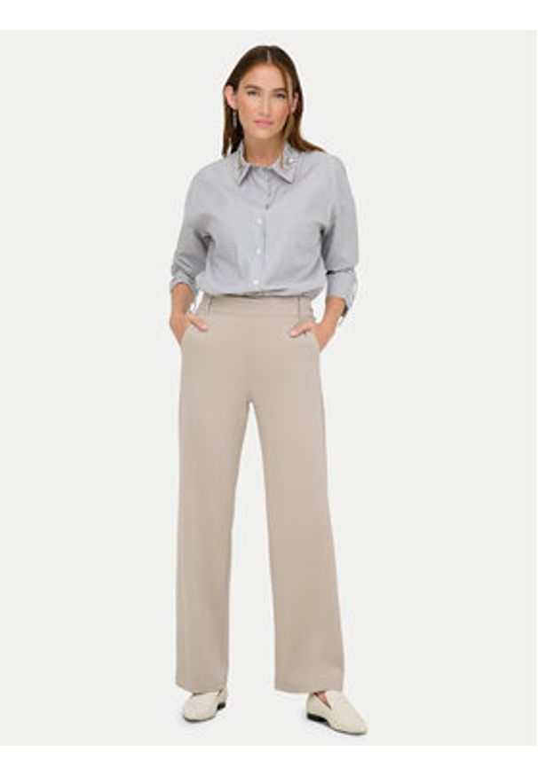 only - ONLY Spodnie materiałowe Poptrash 15341829 Beżowy Straight Fit. Kolor: beżowy. Materiał: wiskoza