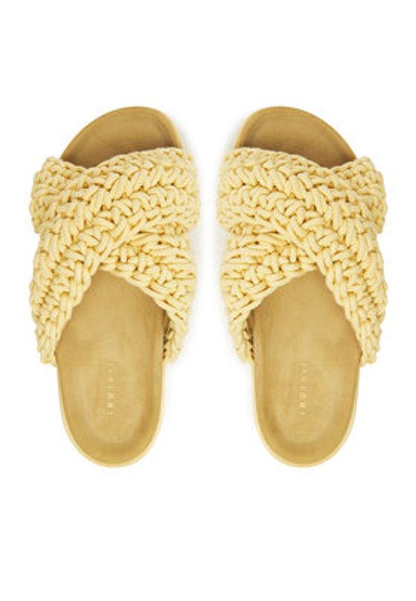 Inuikii Klapki Woven 70104-105 Żółty. Kolor: żółty. Materiał: materiał