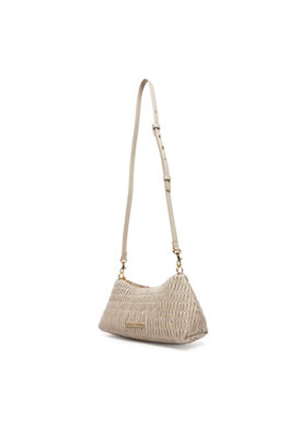 Calvin Klein Torebka Ruched Drop Shoulder Bag LV04K3088G Beżowy. Kolor: beżowy. Materiał: skórzane